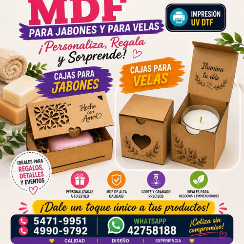 cajas de mdf con grabado laser para jabones y velas aromáticas
