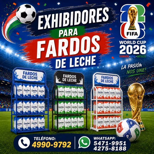Exhibidores de metal para fardos de leche