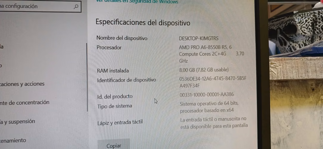 laptop dell con detalle