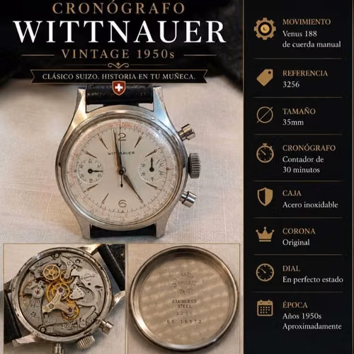 Reloj Cronógrafo Wittnauer Vintage 1950s