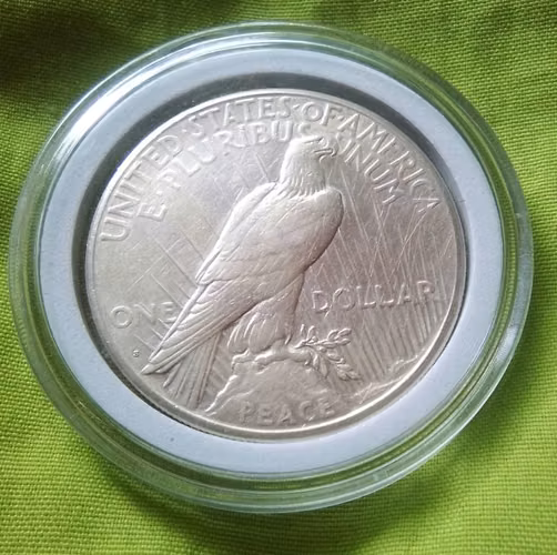 1922 S LIBERTY ONE DOLLAR PEACE SILVER 0.900 USA MONEDA ANTIGUA - Imagen 5