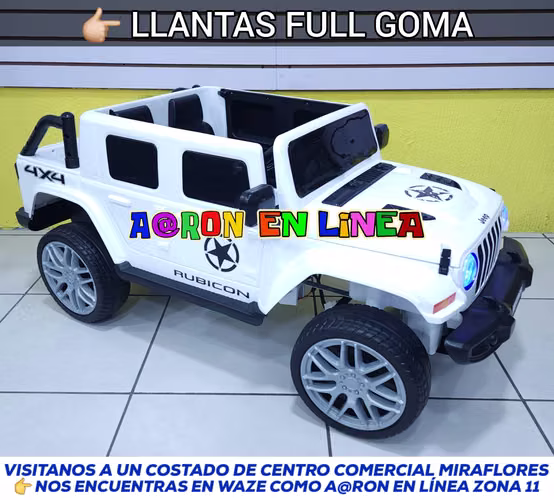 JEEP RUBICÓN 4x4 CON LLANTAS DE GOMA PARA NIÑOS - Imagen 3