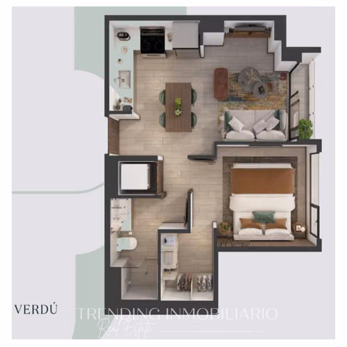 Apartamento en renta zona 13 edificio Verdú de 1 habitación + 1 parqueo