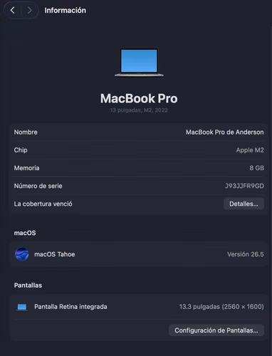 Macbook Pro M2 2022 Usada Negociable