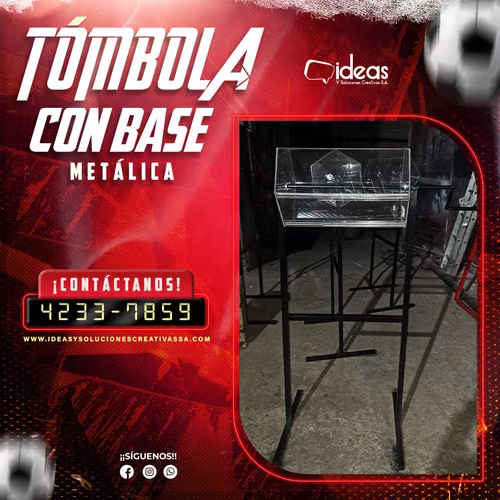  TÓMBOLAS CON BASE METÁLICA PERSONALIZADAS 