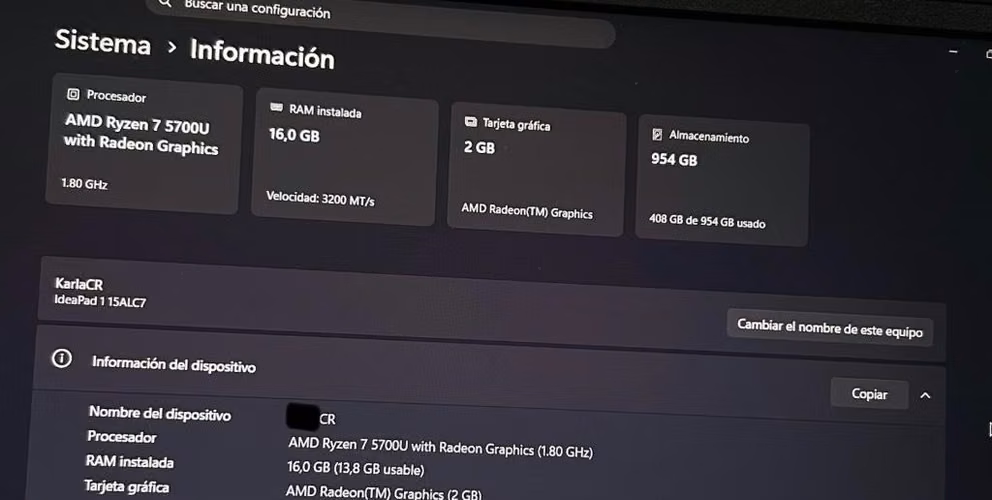 Laptop Lenovo ryzen 7