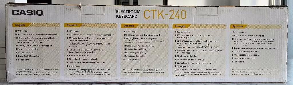 Teclado Casio CTK-240 – Completo con caja, atril y adaptador