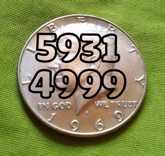 Plata 1969 D LIBERTY KENNEDY USA HALF DOLLAR ERROR MONEDA, ANTIGUA