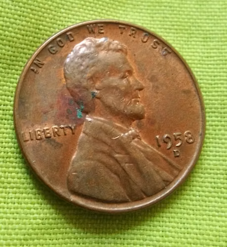 Error 1958 D LIBERTY TRIGO ONE CENT LINCOLN USA MONEDA ANTIGUA