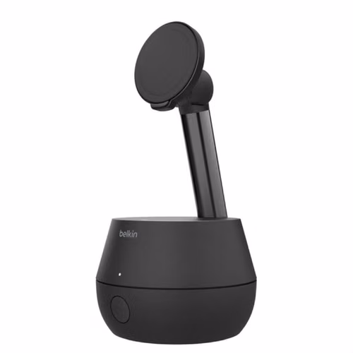 Belkin Auto-Tracking Stand Pro, un soporte inteligente diseñado para iPhone con tecnología MagSafe.