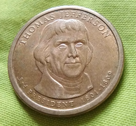 1801 LIBERTY USA THOMAS JEFFERSON MONEDA AUTÉNTICA COLECCIÓN ERROR