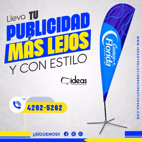 BANDEROLAS GOTA, RECTANGULAR, PARA EXTERIOR FULL COLOR