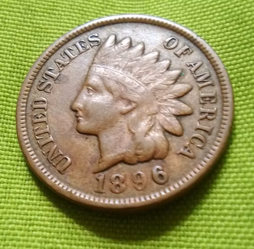 Serie 1896 ONE CENT INDIAN HEAD UNITED STATES OF AMÉRICA MONEDA USA ANTIGUA - Imagen 4