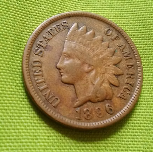 Serie 1896 ONE CENT INDIAN HEAD UNITED STATES OF AMÉRICA MONEDA USA ANTIGUA