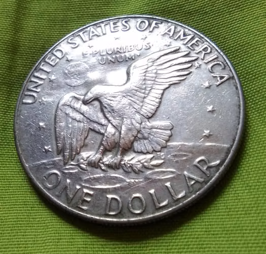 1977 D LIBERTY ERROR MONEDA ONE DOLLAR EISENHOWER USA MONEDA ANTIGUA - Imagen 6