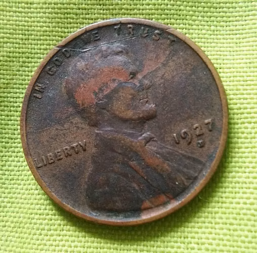 1927 D LIBERTY USA ERROR LINCOLN ONE CENT TRIGO MONEDA ANTIGUA USA