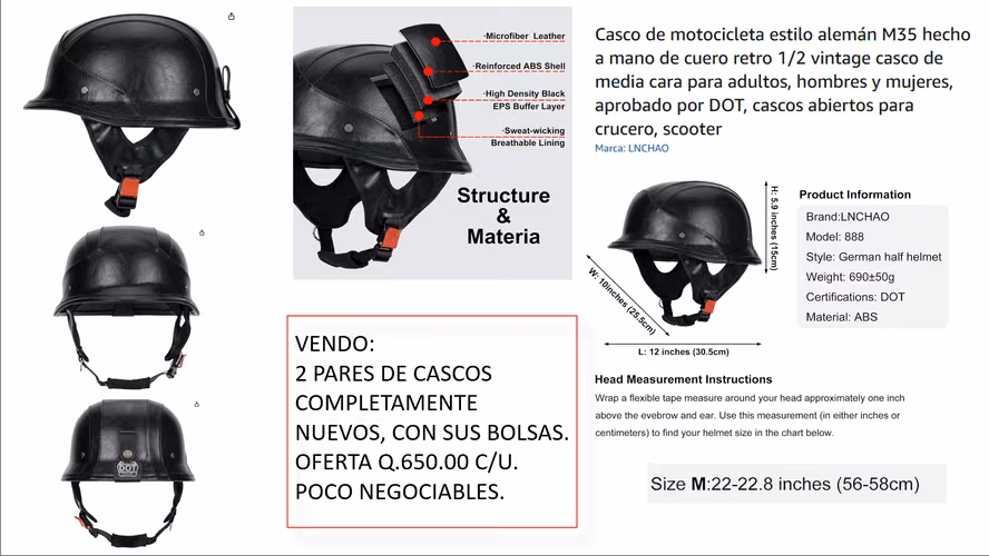 German style helmets for motorcycles