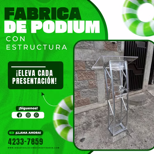  ÚNICO PODIUM CON ESTRUCTURA PERSONALIZADO 
