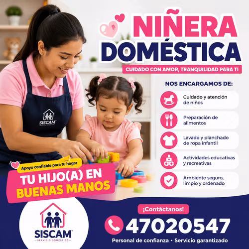 NECESITAS NIÑERA DOMESTICA ?