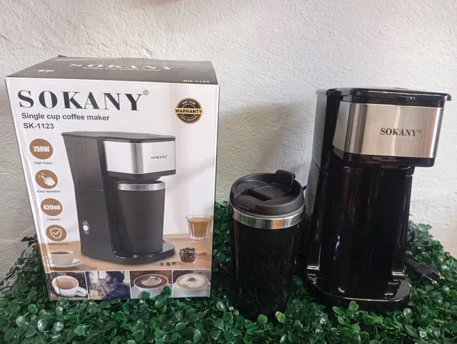 Cafetera sokany con vaso portátil