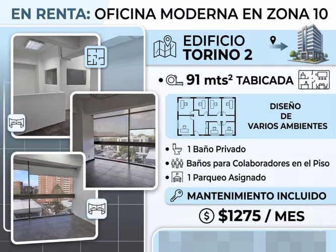 OFICINA O CLINICAS EN RENTA EN ZONA 10 - TORINO 2