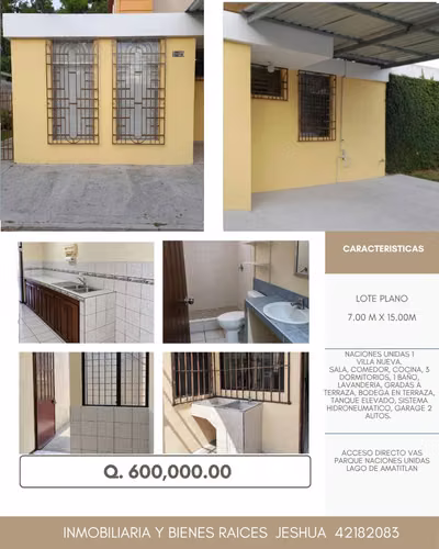 VENDO CASA EN NACIONES UNIDAS 1 - VILLA NUEVA zona 10 - Imagen 2