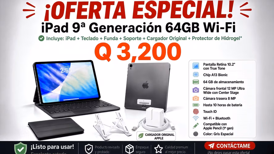 iPad novena Generación y varios complementos 