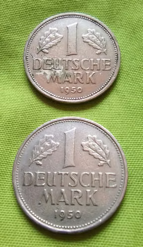1950 D 1950 G ALEMANIA MONEDAS ALEMANAS 1 DEUTSCHE MARK ANTIGUAS  - Imagen 7