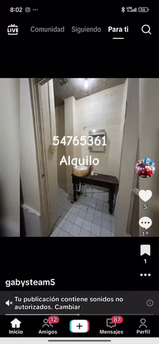 Apartamento con dos habitaciones y baño privado sala comedor cocina céntrico