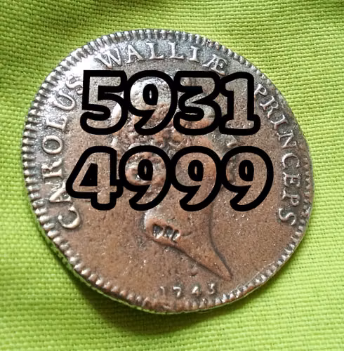 1745 ENGLAND INGLATERRA CAROLUS WALLIAE PRINCEPS MONEDA GRAN BRETAÑA ANTIGUA  - Imagen 2