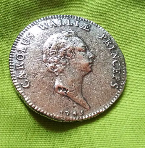 1745 ENGLAND INGLATERRA CAROLUS WALLIAE PRINCEPS MONEDA GRAN BRETAÑA ANTIGUA  - Imagen 6