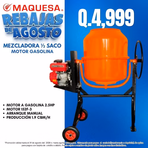 MEZCLADORA 1/2 SACO A GASOLINA  - Imagen 1
