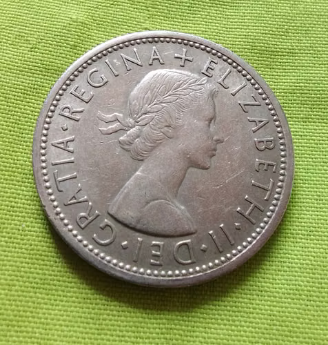 1967 TWO SHILLINGS REGINA ELIZABETH II GRAN BRETAÑA MONEDA ANTIGUA  - Imagen 3