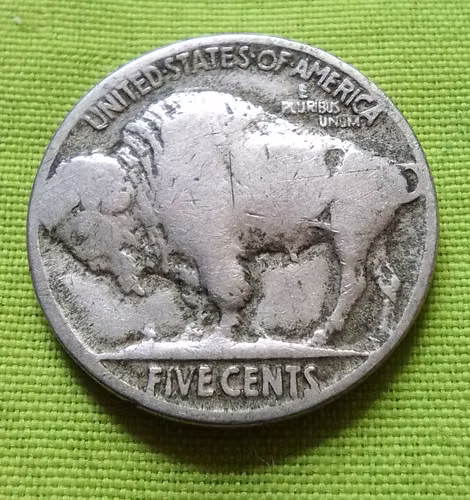 1928 LIBERTY FIVE CENTS NICKEL USA BUFFALO MONEDA ANTIGUA  - Imagen 4