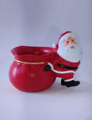  Maceta navideña, dulcero, contenedor multiusos, santa Claus, organizador de escritorios, papa Noel 