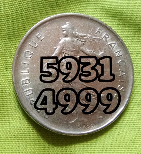 1971 REPUBLIQUE FRANCAISE 5 FRANCS MONEDA ANTIGUA FRANCIA  - Imagen 2