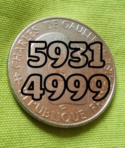 CHARLES DE GAULLE 1958 FECHA 1988 REPUBLIQUE FRANCAISE 1 F MONEDA, ERROR ANTIGUA  - Imagen 2