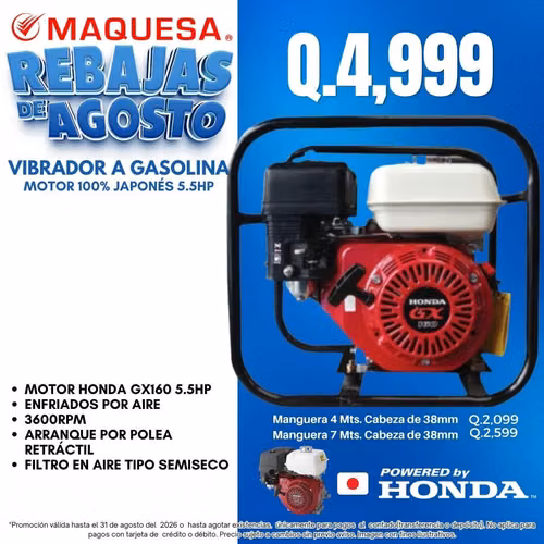VIBRADOR DE CONCRETO A GASOLINA