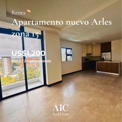 APARTAMENTO NUEVO EN RENTA 2 DORMITORIOS, ARLES ZONA 15