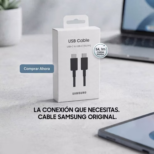 Cable USB-C a USB-C Samsung  1 Metro | Carga Rápida y Transferencia de Datos