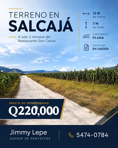 Terreno a la venta en Salcaja, Quetzaltenango 