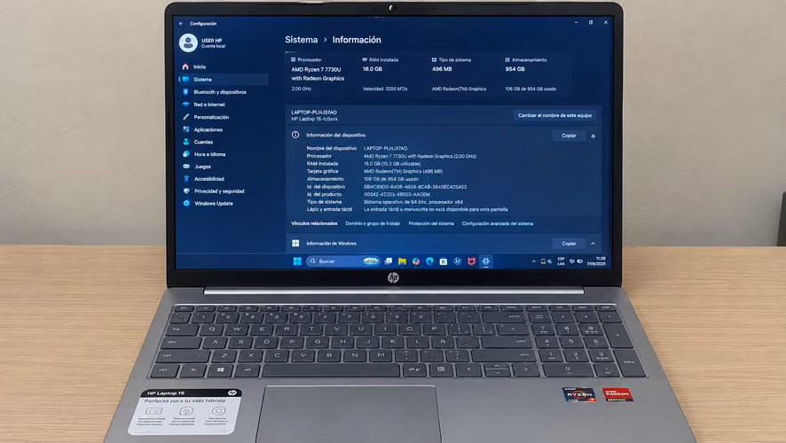  Laptop HP 15 - AMD Ryzen 7 