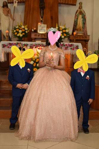 Vestido de XV años color Rosa Gold
