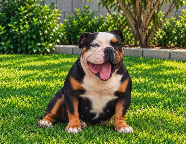 Hema bulldog ingles exotica tri merle cortita