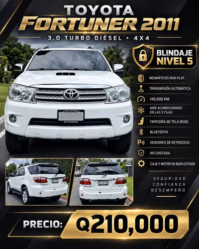 Fortuner 2011 BLINDADA NIVEL 5