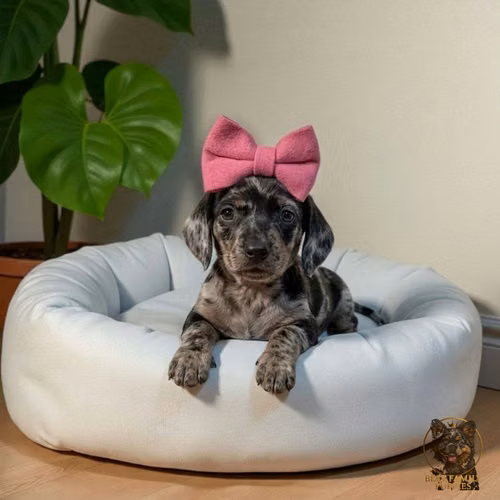 Cachorro Salchicha Miniatura Arlequín Plata / Miniature Dachshund Dapple Silver disponible - Imagen 9