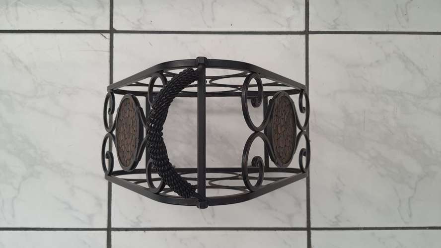 Porta vino de metal para 6 botellas, estilo mosaico en perfecto estado