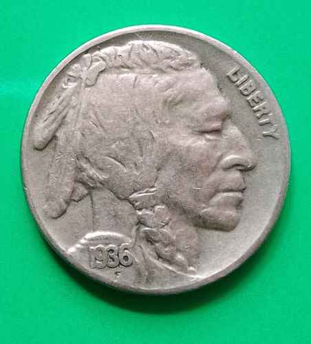 1936 LIBERTY FIVE CENTS BUFFALO COIN USA MONEDA ANTIGUA 