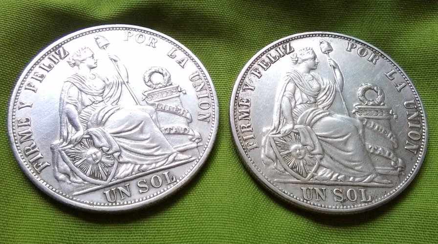 1891 LIBERTAD PERÚ MONEDAS PLATA SILVER REPÚBLICA PERUANA UN SOL MONEDAS ANTIGUAS  - Imagen 5