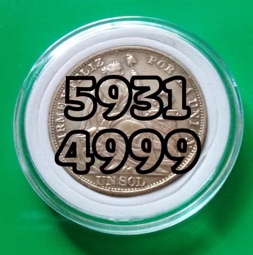 1893 LIBERTAD REPÚBLICA PERUANA UN SOL MONEDA ANTIGUA  - Imagen 2